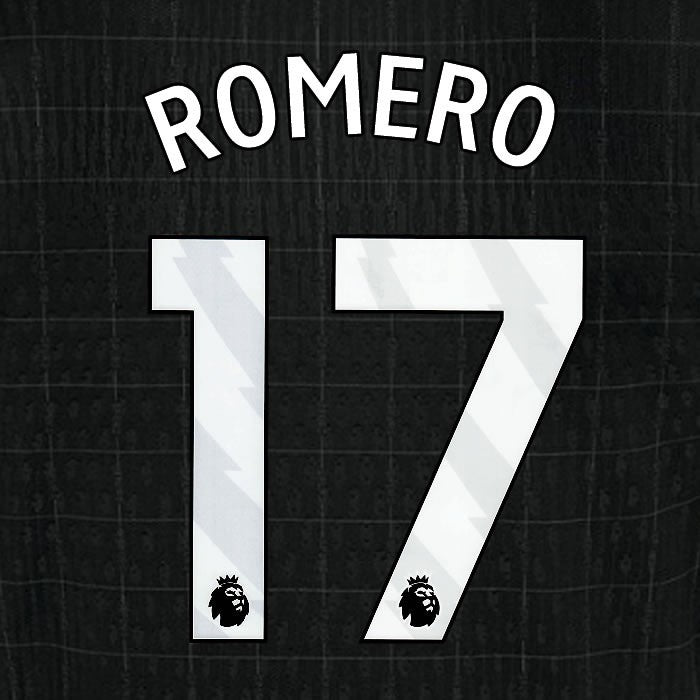 2025 2026 TOTTENHAM ROMERO 17 WHITE AWAY PLAYER SIZE NAME SET