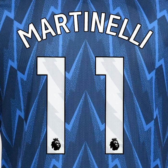 2025 2026 ARSENAL MARTINELLI 11 WHITE AWAY OFFICIAL PLAYER SIZE NAMESET