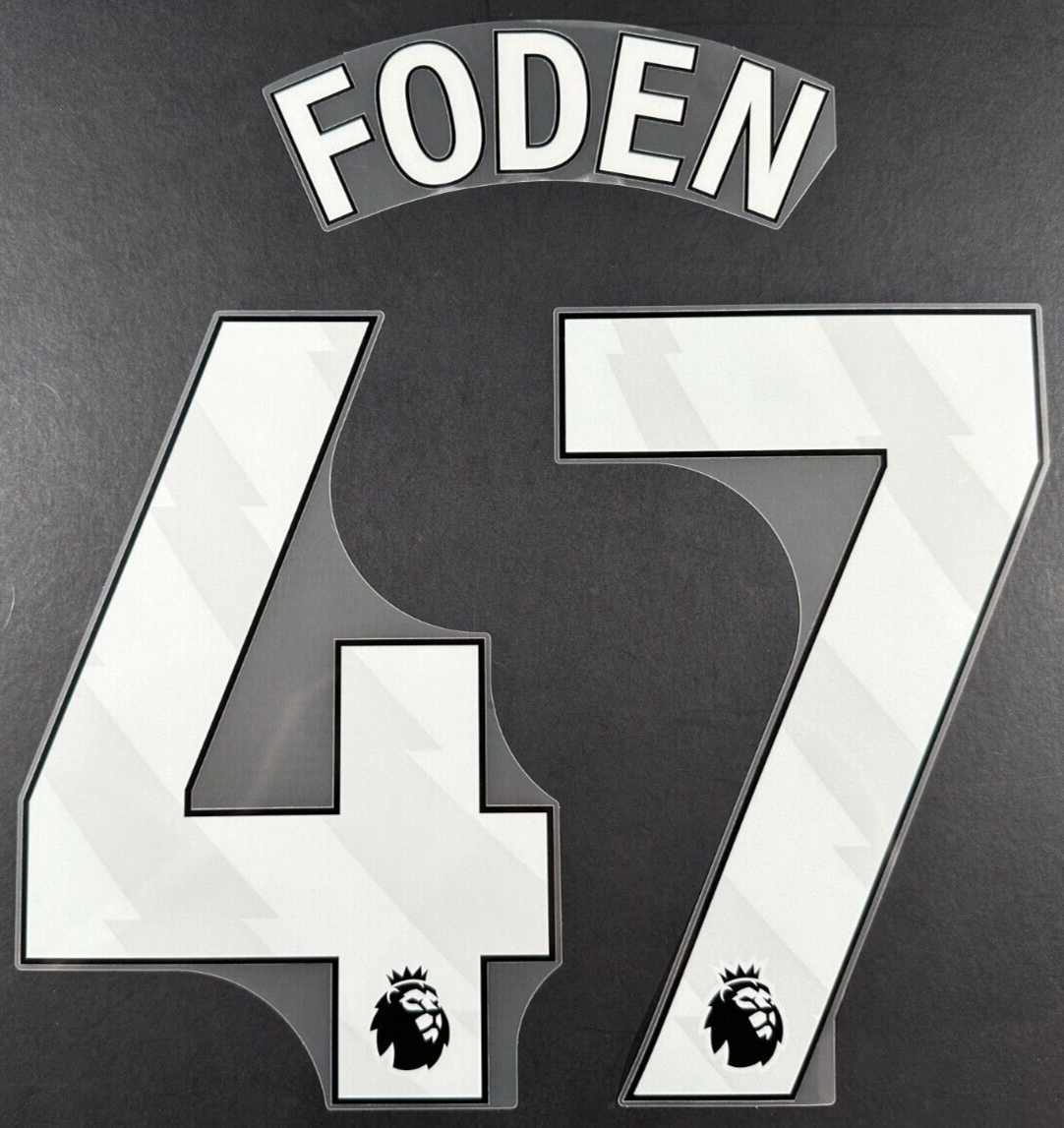 MAN CITY 2025/2026 FODEN 47 OFFICIAL AVERY DENNISON WHITE PLAYER SIZE NAME SET