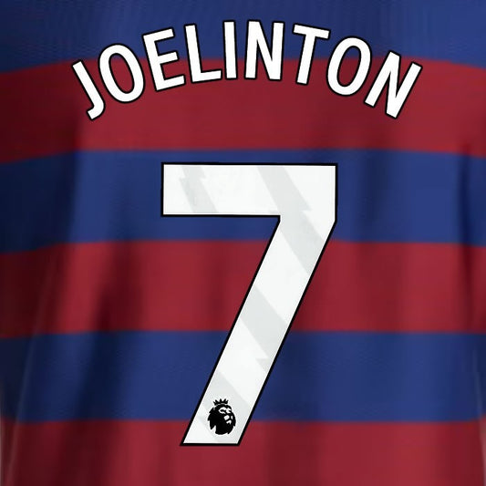 2024 2025 NEWCASTLE JOELINTON 7 OFFICIAL WHITE AWAY PLAYER SIZE NAME SET