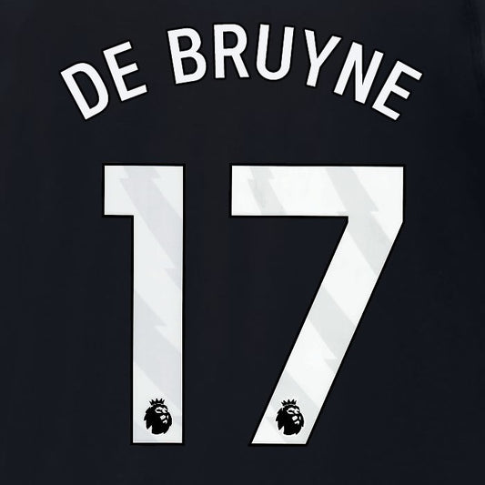 2023 2024 MAN CITY DE BRUYNE 17 WHITE 3RD PLAYER SIZE NAME SET