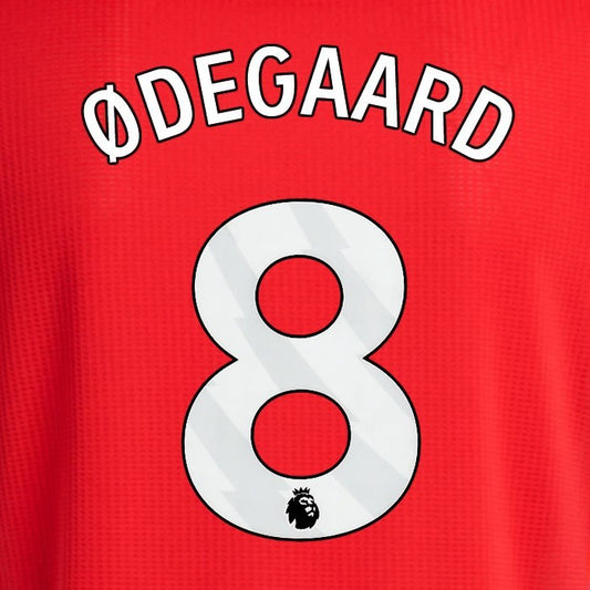 2024 2025 ARSENAL ODEGAARD 8 WHITE HOME OFFICIAL PLAYER SIZE NAMESET