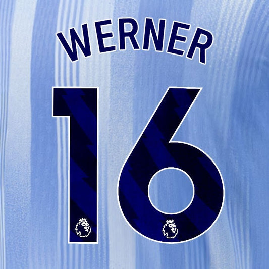 2024 2025 TOTTENHAM WERNER 16 BLUE AWAY PLAYER SIZE NAME SET