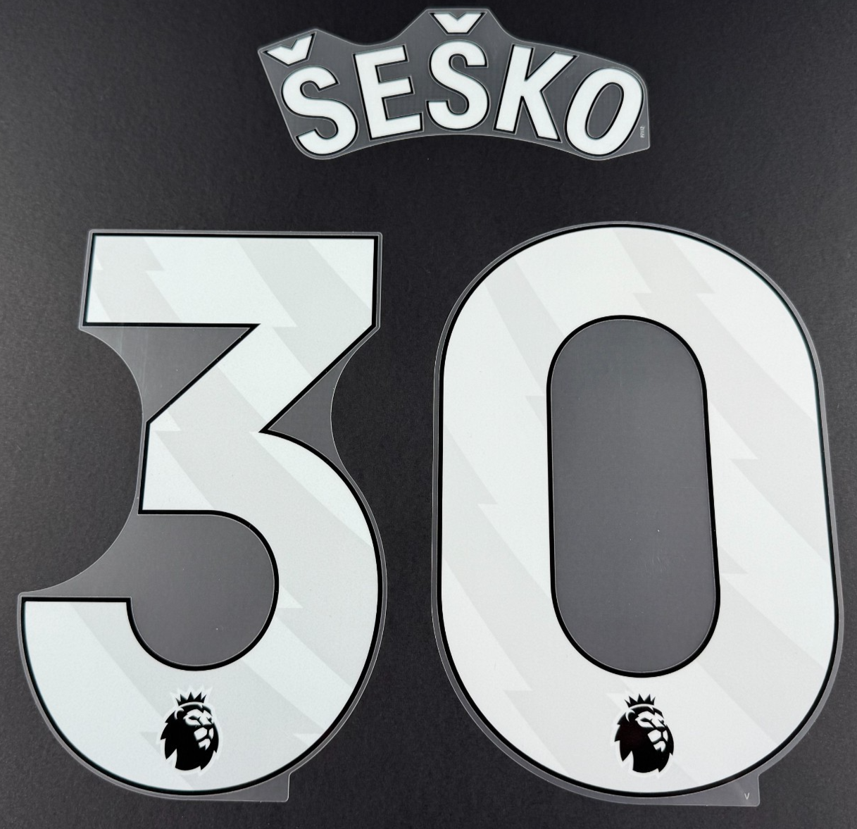 MAN UTD 2025 - 2026 SESKO 30 OFFICIAL AVERY DENNISON WHITE PLAYER SIZE SET