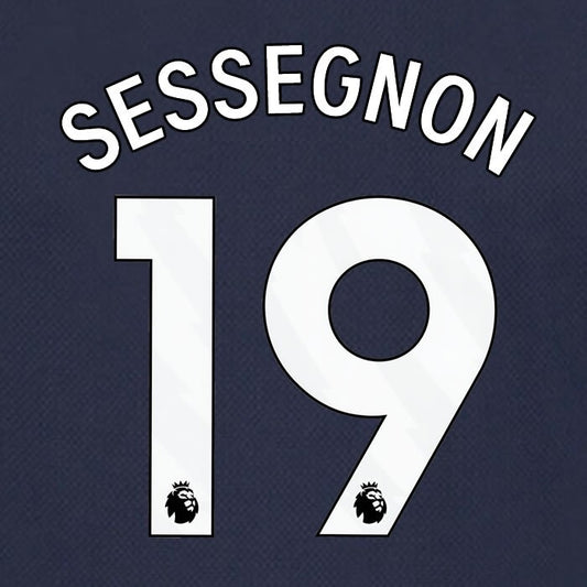 SPURS 2023 2024 SESSEGNON 19 AVERY DENNISON WHITE AWAY PLAYER SIZE NAME SET