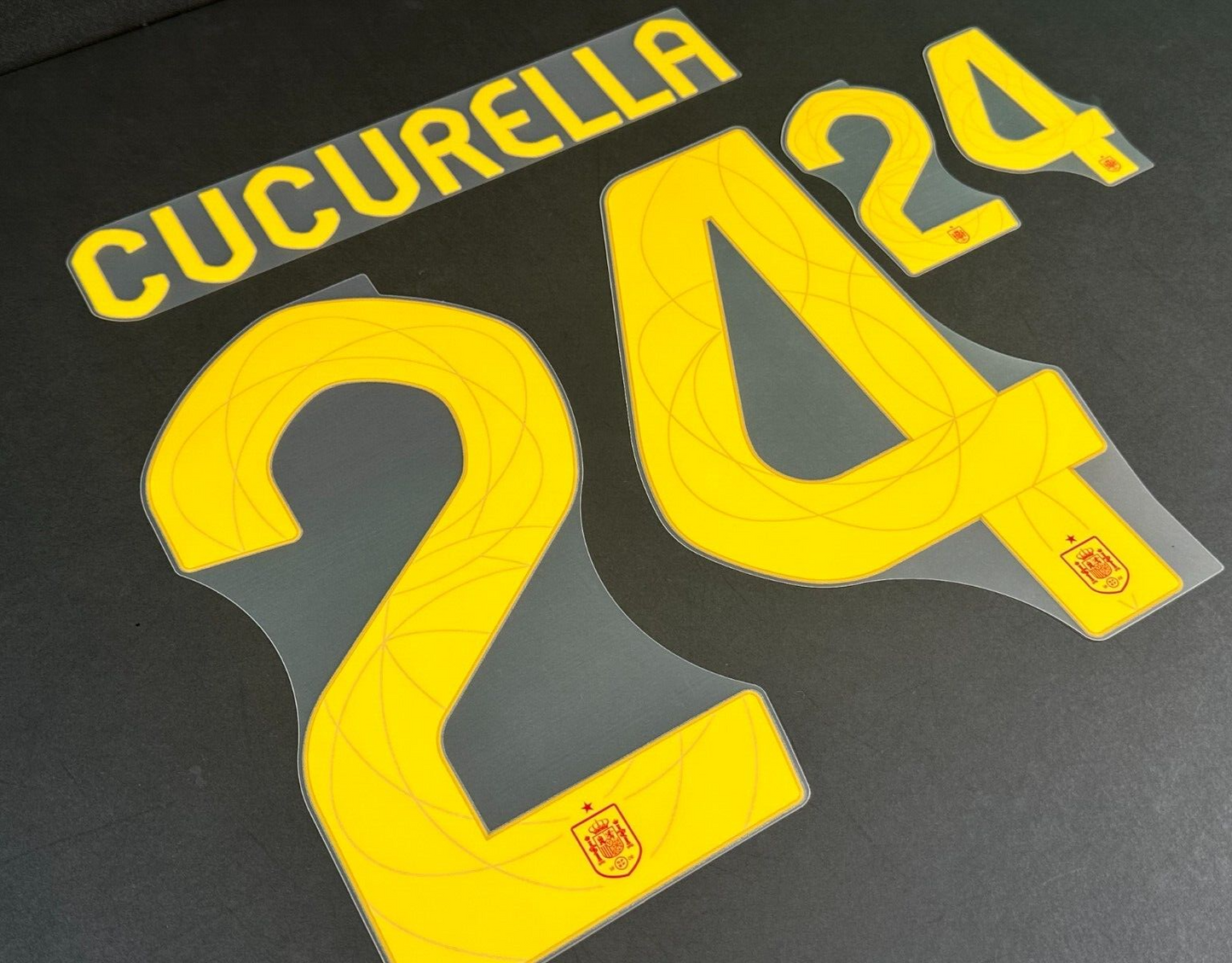 SPAIN 2024 2025 OFFICIAL AVERY DENNISON CUCURELLA 24 HOME PLAYER SIZE NAMESET