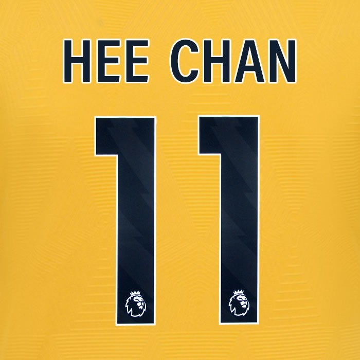 2024 2025 WOLVES HOME BLACK HEE CHAN 11 OFFICIAL PLAYER SIZE NAMESET
