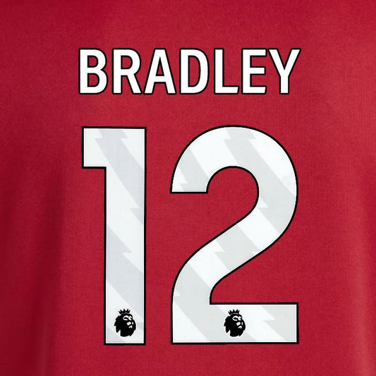 2025 2026 OFFICIAL LIVERPOOL BRADLEY 12 WHITE HOME PLAYER SIZE NAMESET
