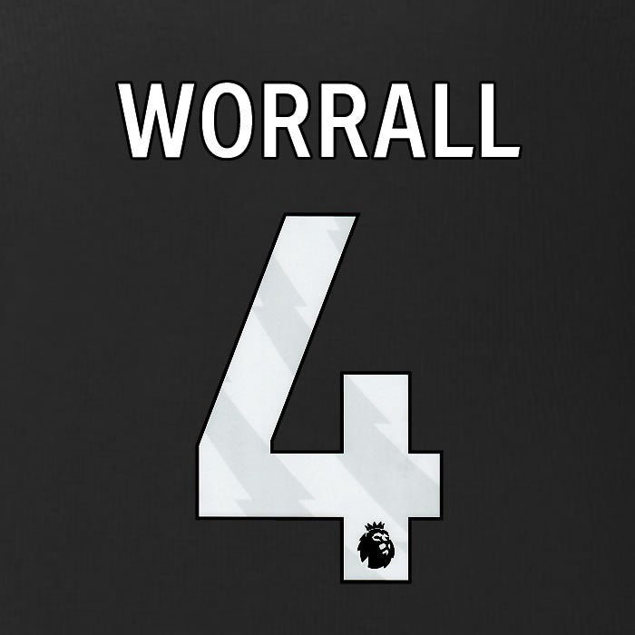 2025 2026 BURNLEY WORRALL 4 OFFICIAL WHITE 3RD PLAYER SIZE NAMESET