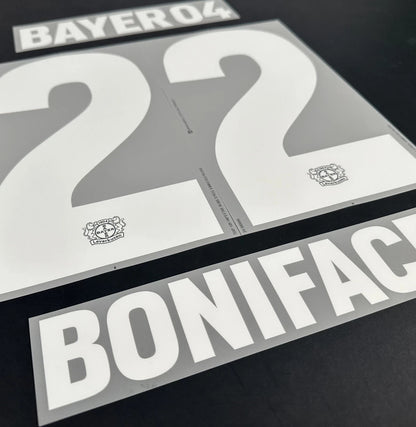 23 / 24 DekoGraphics BAYER LEVERKUSEN BONIFACE 22 3RD THIRD PLAYER SIZE NAME SET