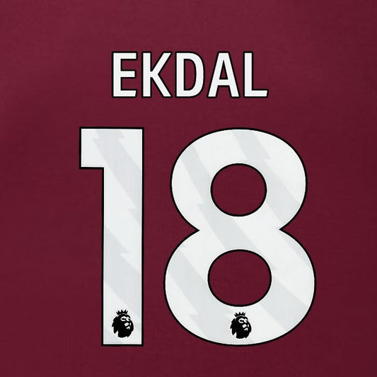 2023 2024 BURNLEY EKDAL 18 OFFICIAL WHITE HOME PLAYER SIZE NAMESET