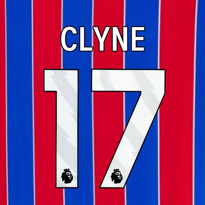 2025 2026 OFFICIAL CRYSTAL PALACE CLYNE 17 WHITE HOME PLAYER SIZE NAMESET
