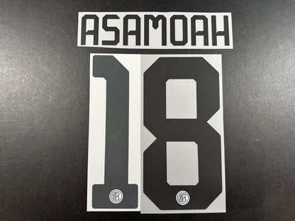 INTER MILAN 2019 2020 ASAMOAH 18 OFFICIAL AWAY BLACK PLAYER SIZE NAMESET