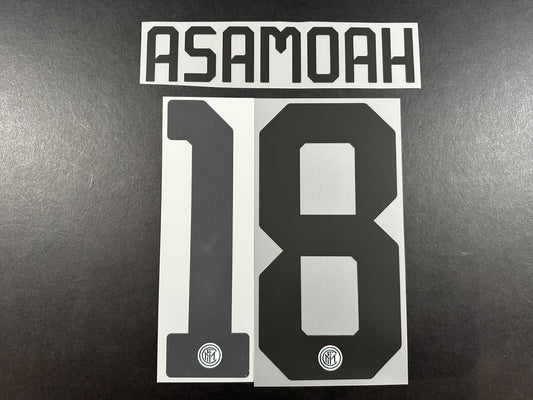 INTER MILAN 2019 2020 ASAMOAH 18 OFFICIAL AWAY BLACK PLAYER SIZE NAMESET