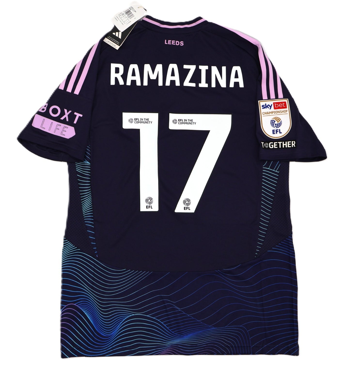 BNWT ADIDAS 2024 2025 LEEDS UNITED THIRD RAMAZINA 17 + PATCHES SHIRT MENS MEDIUM