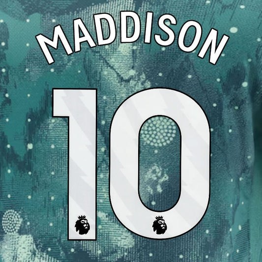 2024 2025 TOTTENHAM MADDISON 10 WHITE 3RD PLAYER SIZE NAME SET