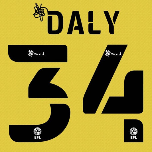 HUDDERSFIELD 2020 2021 OFFICIAL DALY 34 3RD PLAYER SIZE NAME SET