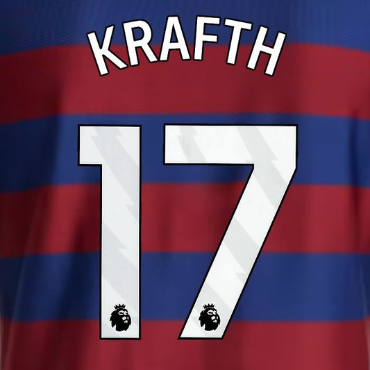 2024 2025 NEWCASTLE KRAFTH 17 OFFICIAL WHITE AWAY PLAYER SIZE NAME SET