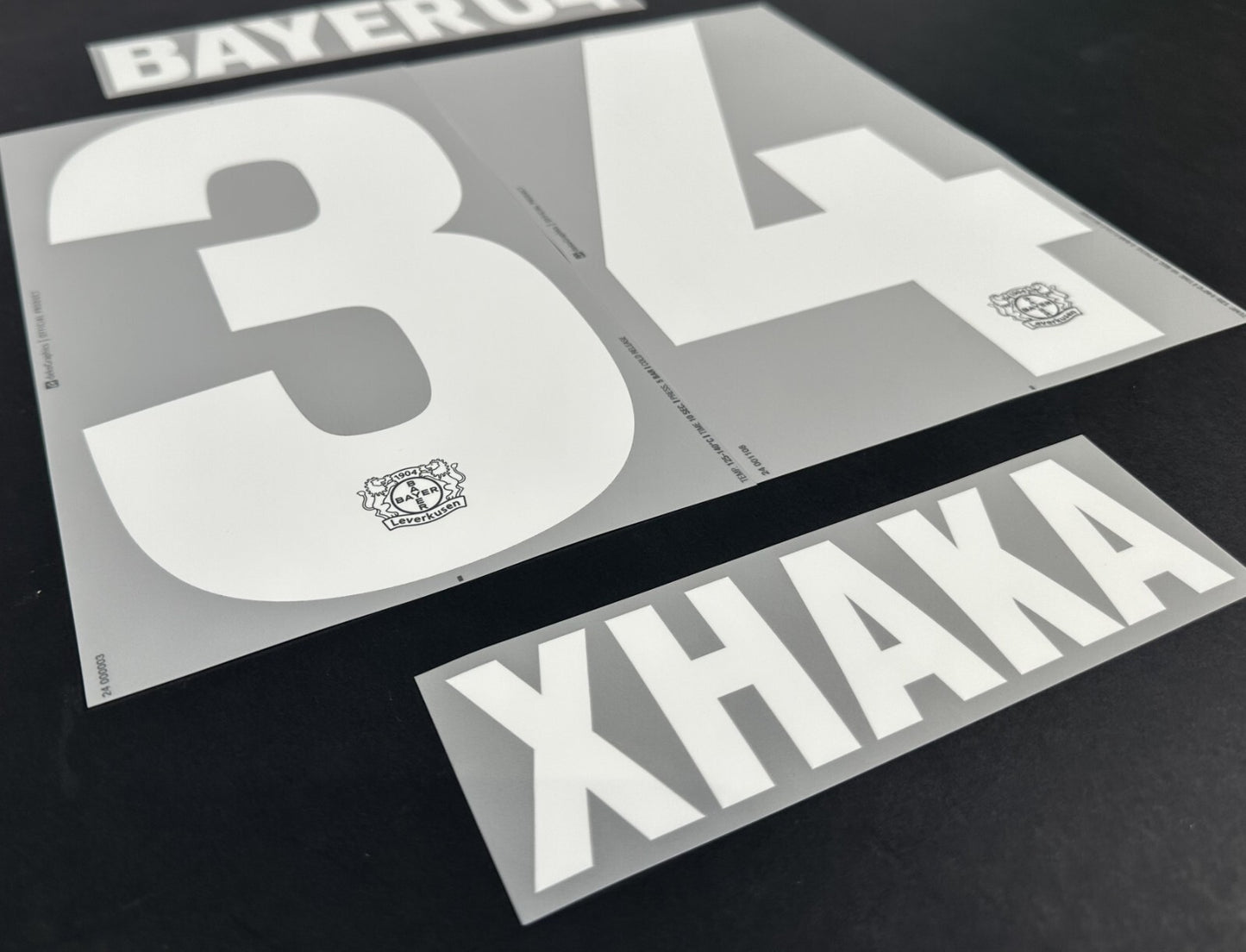 2023 2024 DekoGraphics BAYER LEVERKUSEN XHAKA 34 3RD THIRD PLAYER SIZE NAME SET