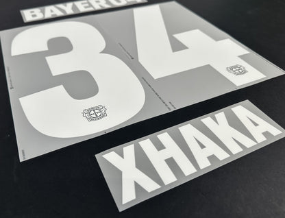 2023 2024 DekoGraphics BAYER LEVERKUSEN XHAKA 34 3RD THIRD PLAYER SIZE NAME SET