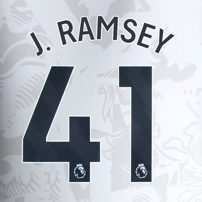 2023 2024 ASTON VILLA J. RAMSEY 41 OFFICIAL BLACK AWAY PLAYER SIZE NAMESET