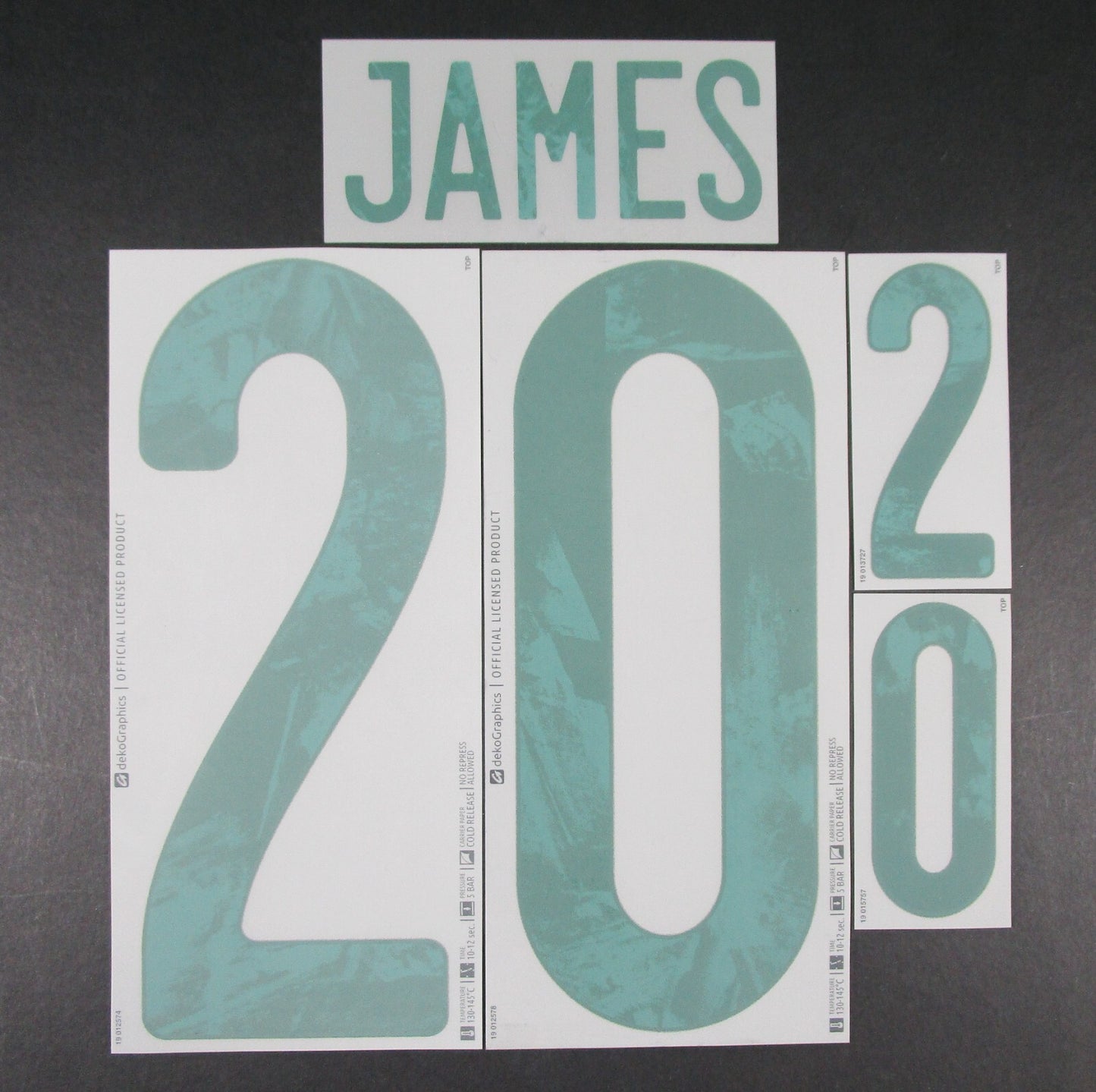 WALES 2020 2021 OFFICIAL DekoGraphics JAMES 20 AWAY GREEN PLAYER SIZE NAMESET