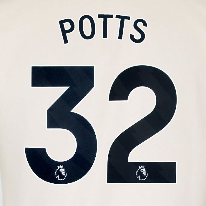 2025 2026 WEST HAM POTTS 32 OFFICIAL BLACK AWAY PLAYER SIZE NAMESET