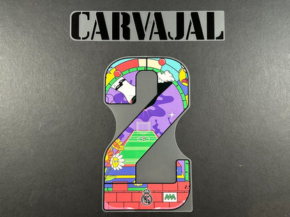 2022 2023 AVERY DENNISON REAL MADRID CARVAJAL 2 COMMON GOAL PLAYER SIZE NAMESET