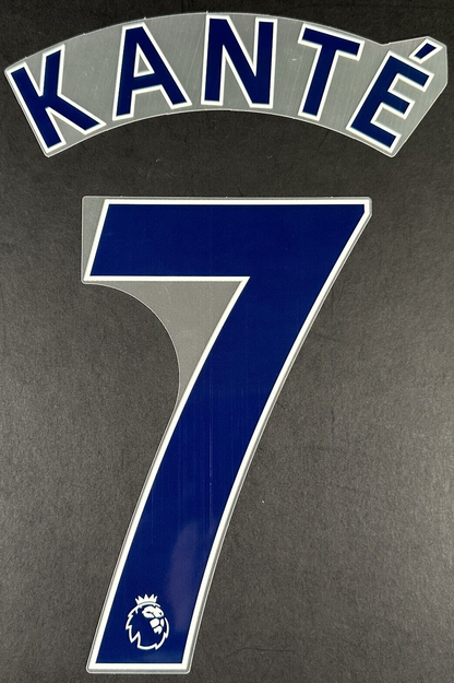 CHELSEA 2019-23 KANTE 7 OFFICIAL AVERY DENNISON NAVY PLAYER SIZE NAME SET