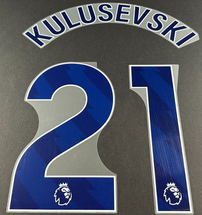 TOTTENHAM 2025 2026 KULUSEVSKI 21 HOME BLUE OFFICIAL PLAYER SIZE NAME SET