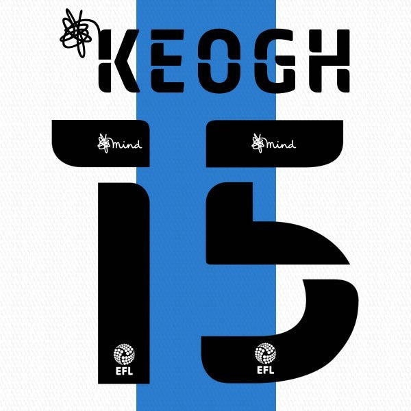 HUDDERSFIELD 2020 2021 OFFICIAL KEOGH 15 HOME PLAYER SIZE NAME SET
