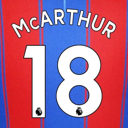 CRYSTAL PALACE 2019-23 McARTHUR 18 OFFICIAL AVERY DENNISON WHITE PLAYER SET