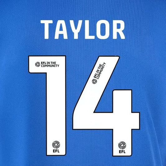 25 26  IPSWITCH TOWN TAYLOR 14 OFFICIAL WHITE HOME PLAYER SIZE NAME SET 230MM