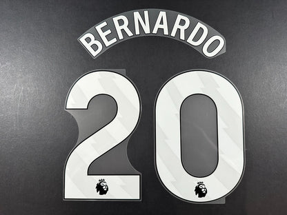 MAN CITY 2023/25 BERNARDO 20 OFFICIAL AVERY DENNISON WHITE PLAYER SIZE NAME SET