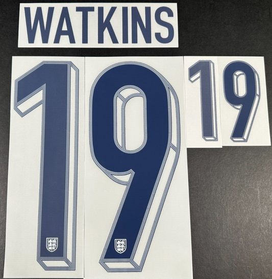 ENGLAND 2023-2024 OFFICIAL SPORTING ID WATKINS 19 HOME PLAYER SIZE NAME SET
