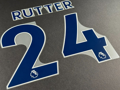 LEEDS UNITED 2022 2023 RUTTER 24 OFFICIAL AVERY BLUE PLAYER SIZE NAME SET