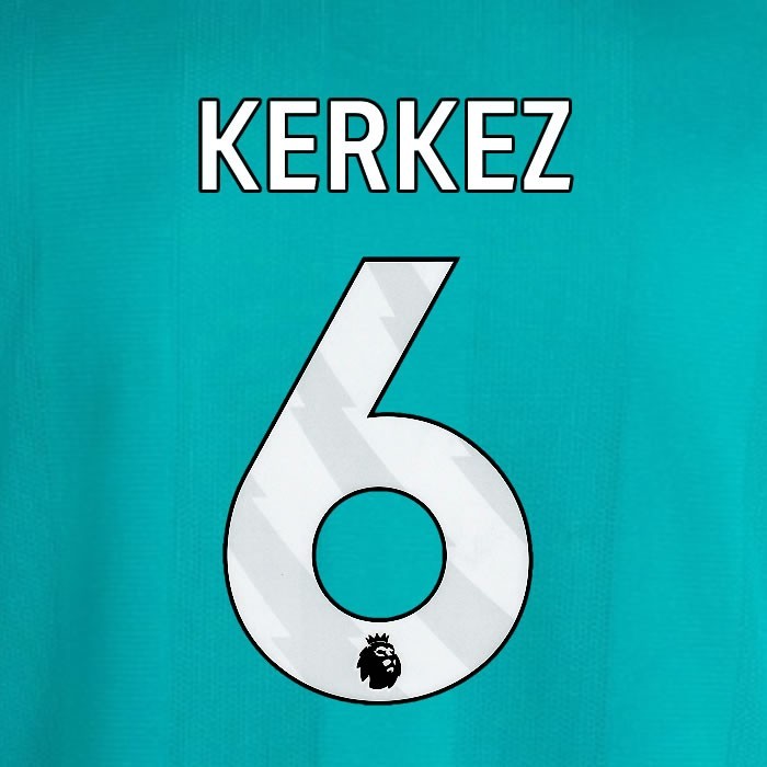 2025 2026 OFFICIAL LIVERPOOL KERKEZ 6 WHITE 3RD PLAYER SIZE NAMESET