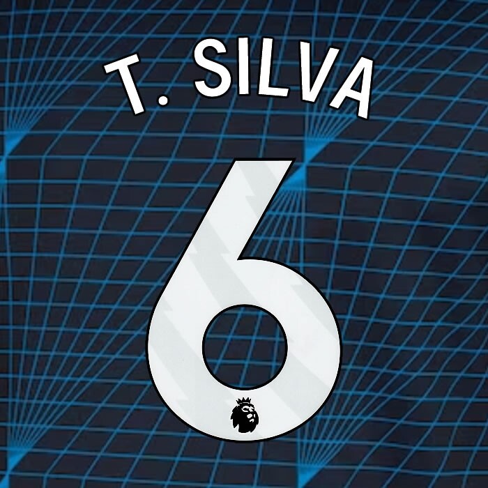 2023 2024 OFFICIAL CHELSEA T. SILVA 6 WHITE AWAY PLAYER SIZE NAMESET