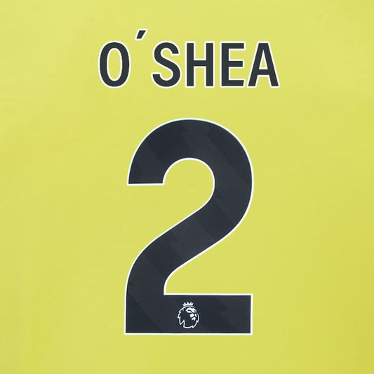 2023 2024 BURNLEY O ' SHEA 2 OFFICIAL BLACK AWAY PLAYER SIZE NAMESET