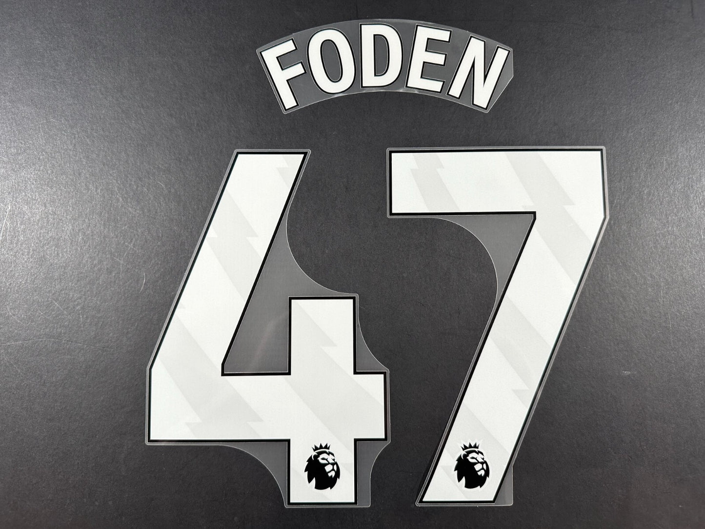MAN CITY 2023/24 FODEN 47 OFFICIAL AVERY DENNISON WHITE KIDS SIZE NAME SET
