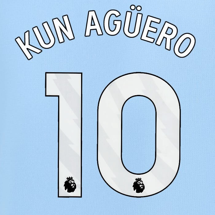 2024 2025 MANCHESTER CITY KUN AGUERO 10 WHITE HOME PLAYER SIZE NAME SET
