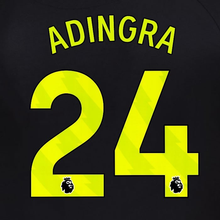 2025 2026 OFFICIAL SUNDERLAND ADINGRA 24 YELLOW 3RD PLAYER SIZE NAME SET