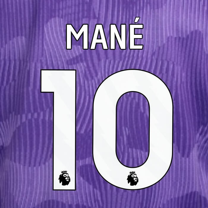 2023 2024 OFFICIAL LIVERPOOL MANE 10 WHITE 3RD PLAYER SIZE NAMESET