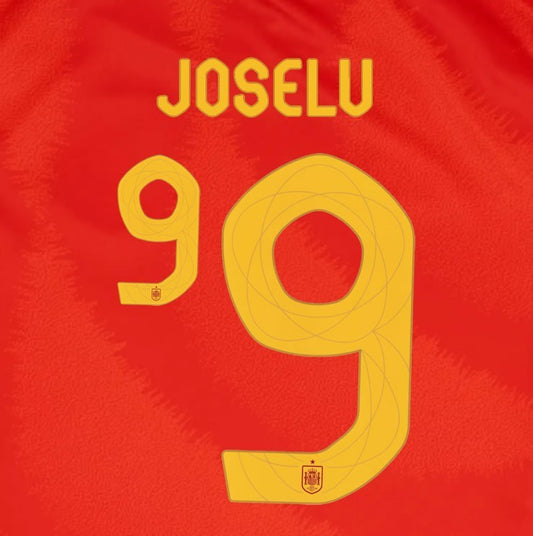 2024 2025 OFFICIAL SPAIN JOSELU 9 HOME PLAYER SIZE NAMESET