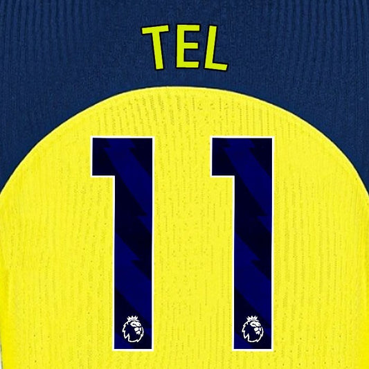 2025 2026 TOTTENHAM TEL 11 3RD PLAYER SIZE NAME SET