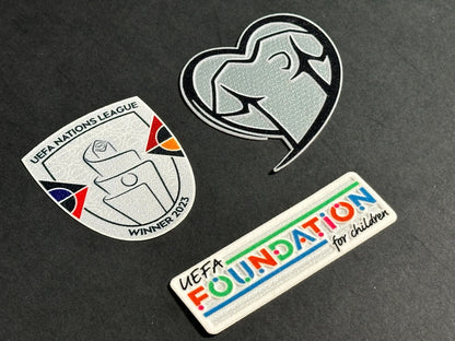 2023 2024 OFFICIAL SPORTING ID SPAIN UEFA NATIONS LEAGUE WINNER SLEEVE PATCH SET