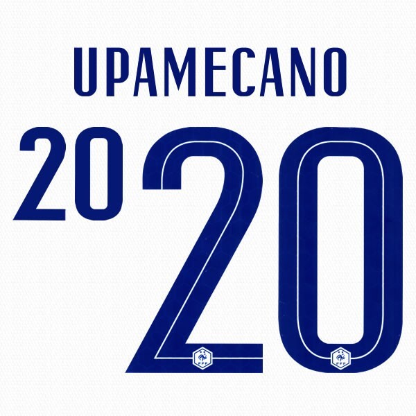 FRANCE 2020 2021 OFFICIAL UPAMECANO 20 AWAY PLAYER SIZE NAMESET