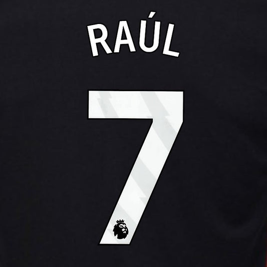 2024 2025 OFFICIAL FULHAM RAUL 7 WHITE AWAY PLAYER SIZE NAMESET