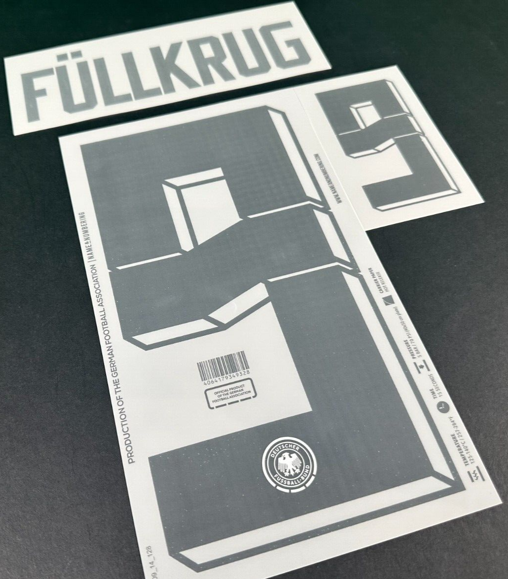 GERMANY 2024-2025 OFFICIAL NAME & NUMBERING FULLKRUG 9 HOME PLAYER SIZE NAMESET