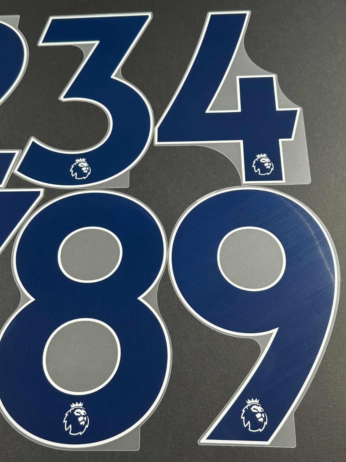 2019 - 2023 OFFICIAL AVERY DENNISON PREMIER LEAGUE BLUE PLAYER SIZE NUMBERS